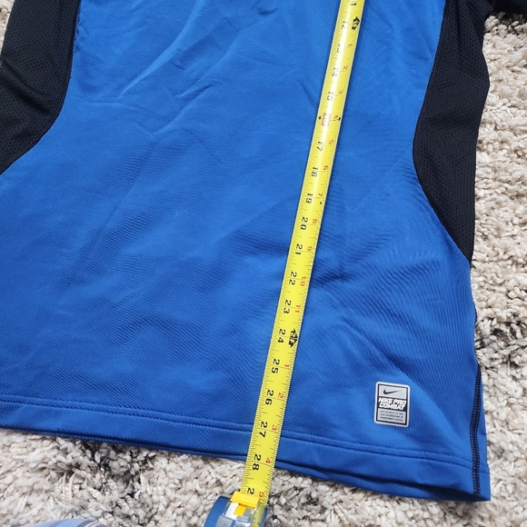 Nike Pro Combat Blue and Black Long Sleeve Pullover - Picture 6 of 6